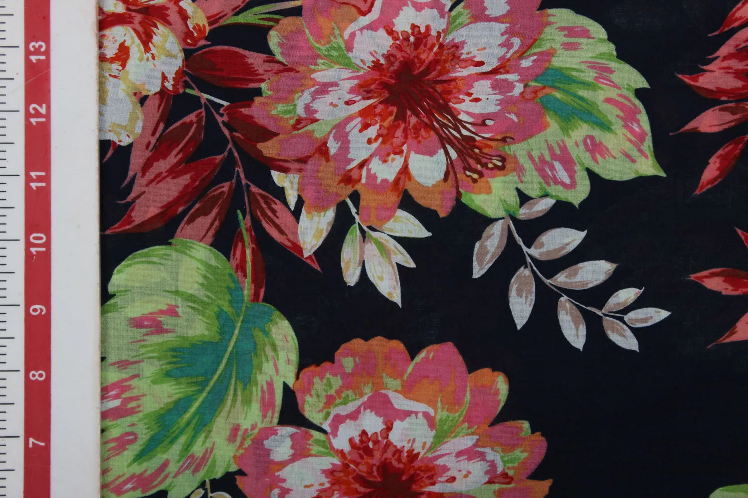 Black Printed Cotton Fabric