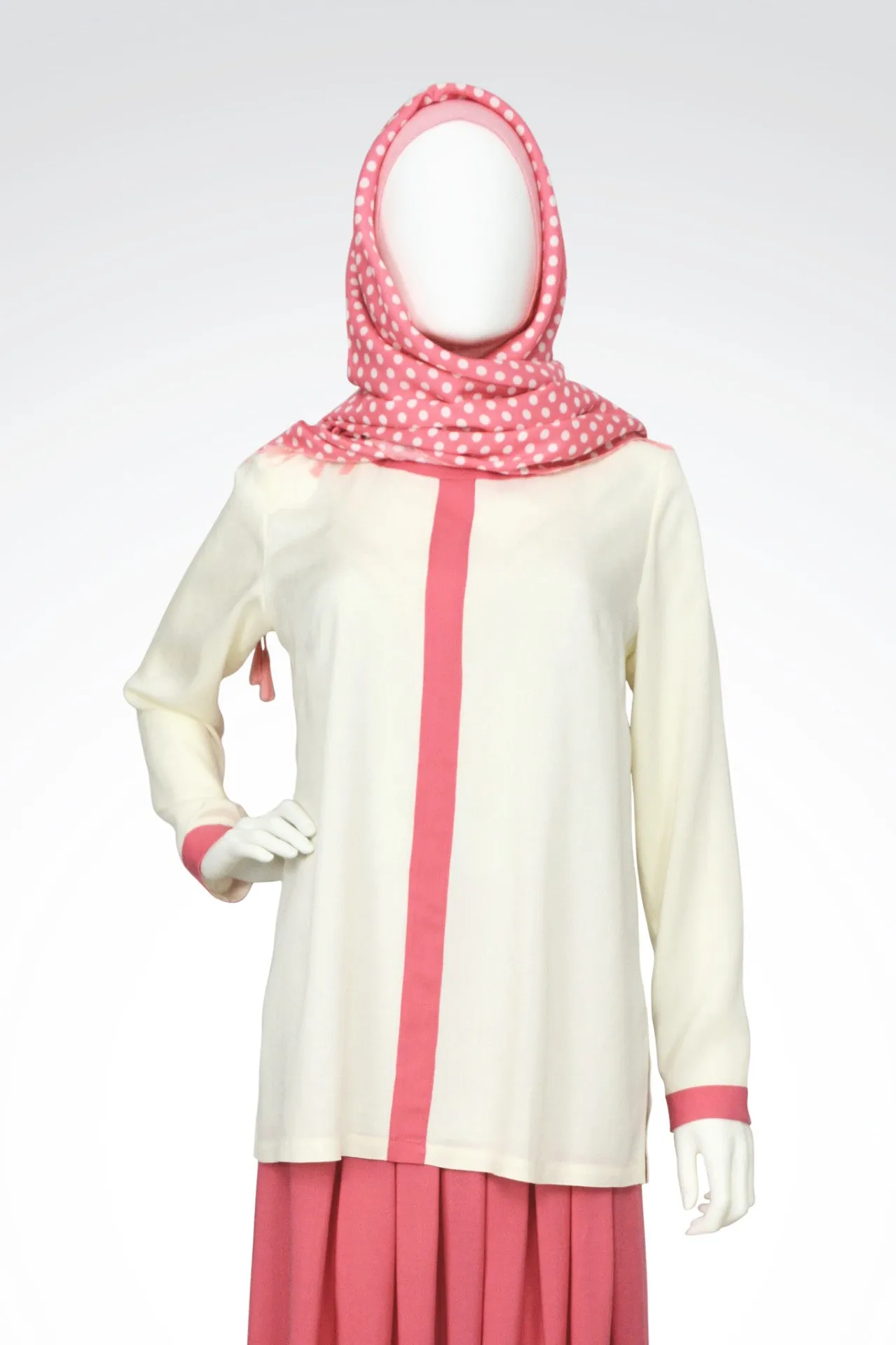 Coral & Cream Blouse