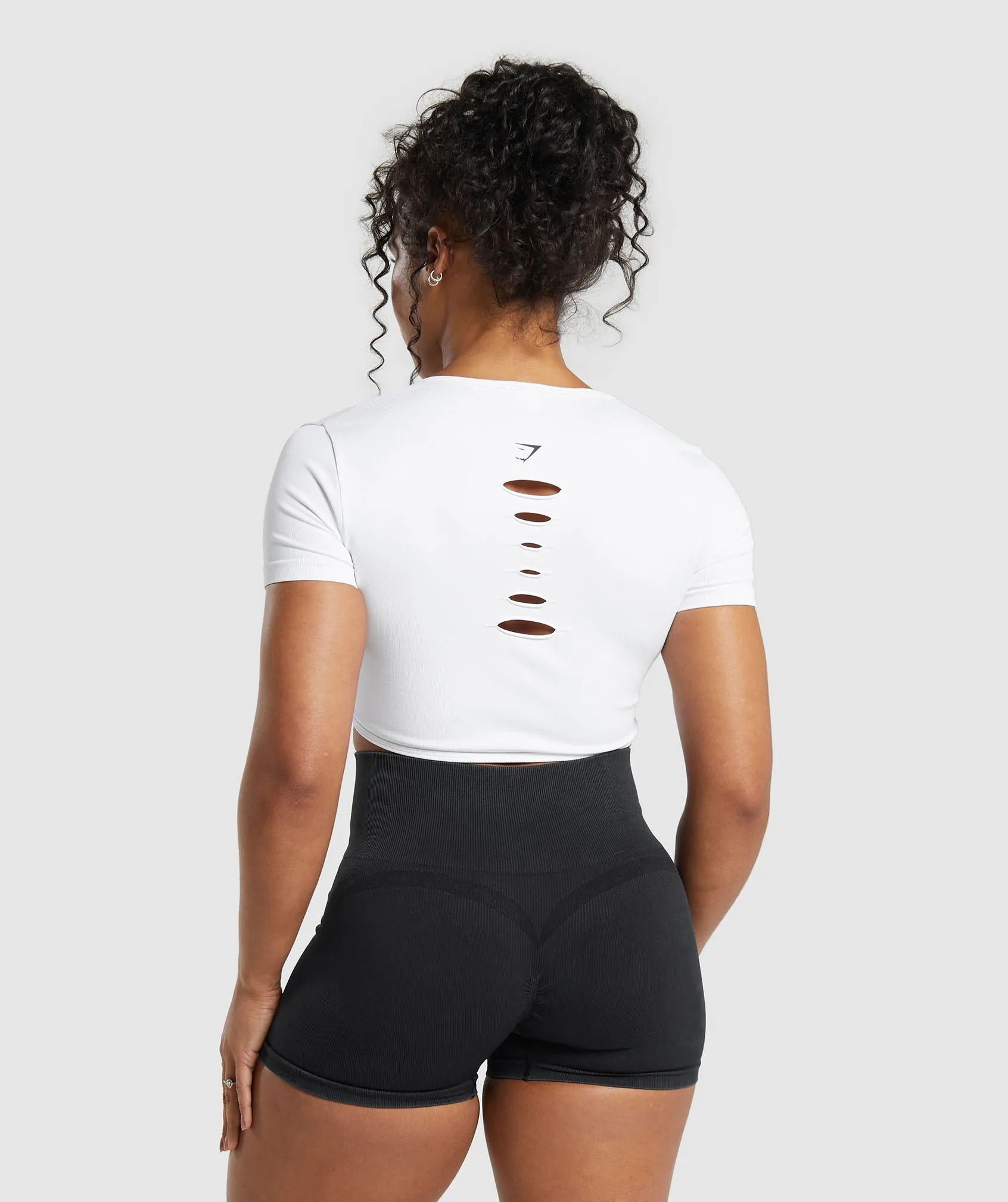 Gymshark Gains Seamless Fitted Crop Top - White
