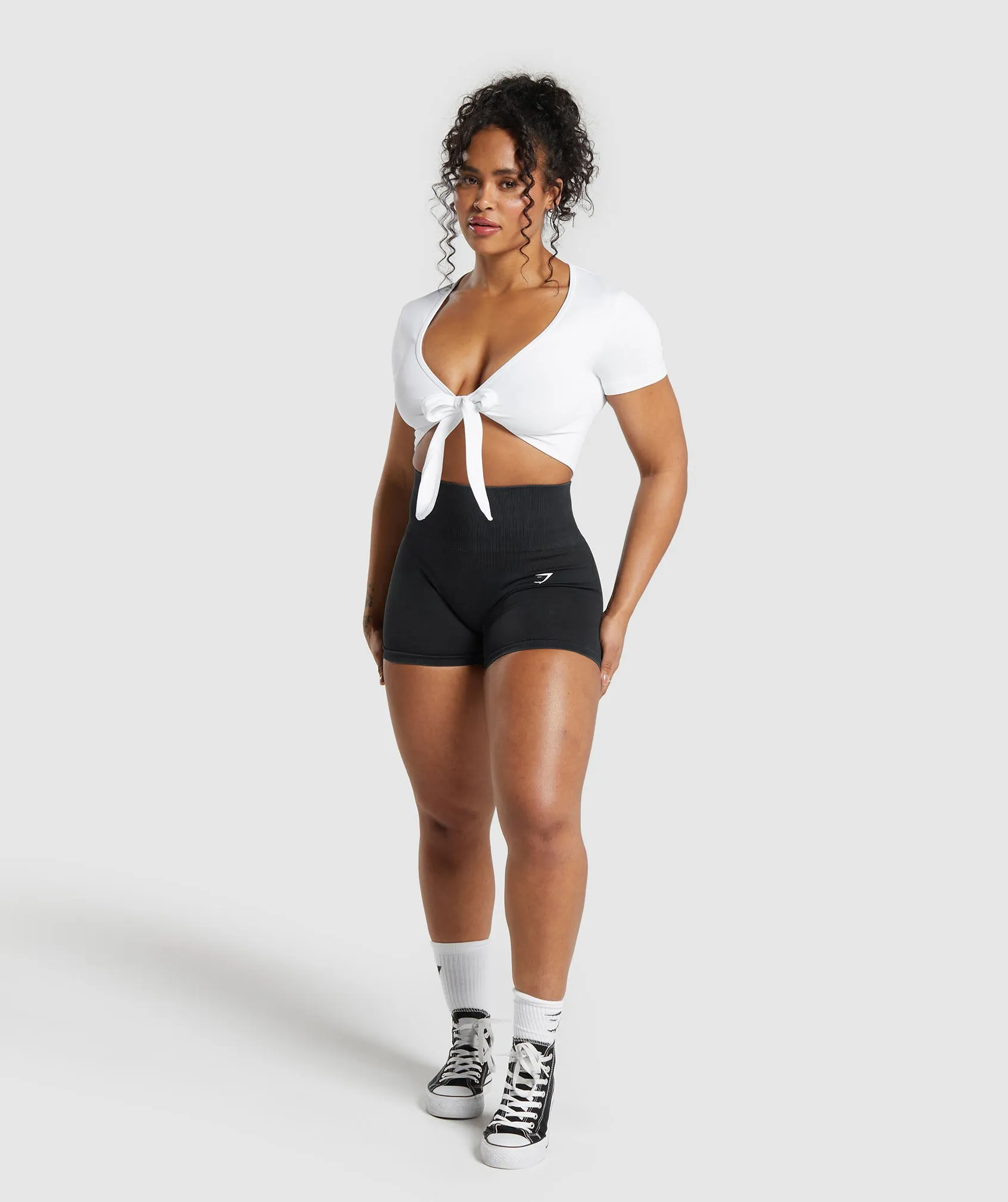Gymshark Gains Seamless Fitted Crop Top - White