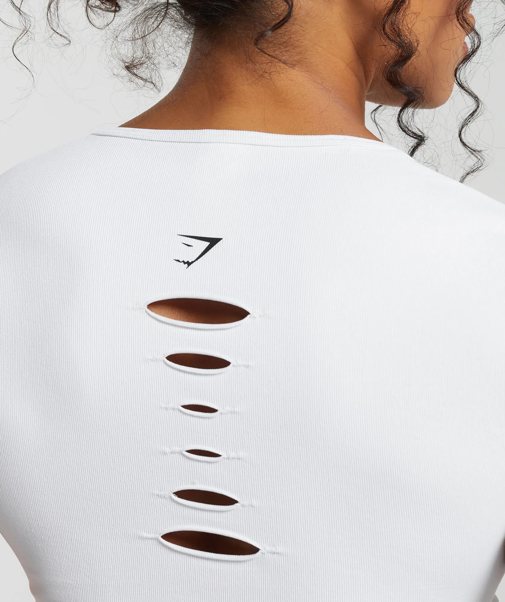 Gymshark Gains Seamless Fitted Crop Top - White
