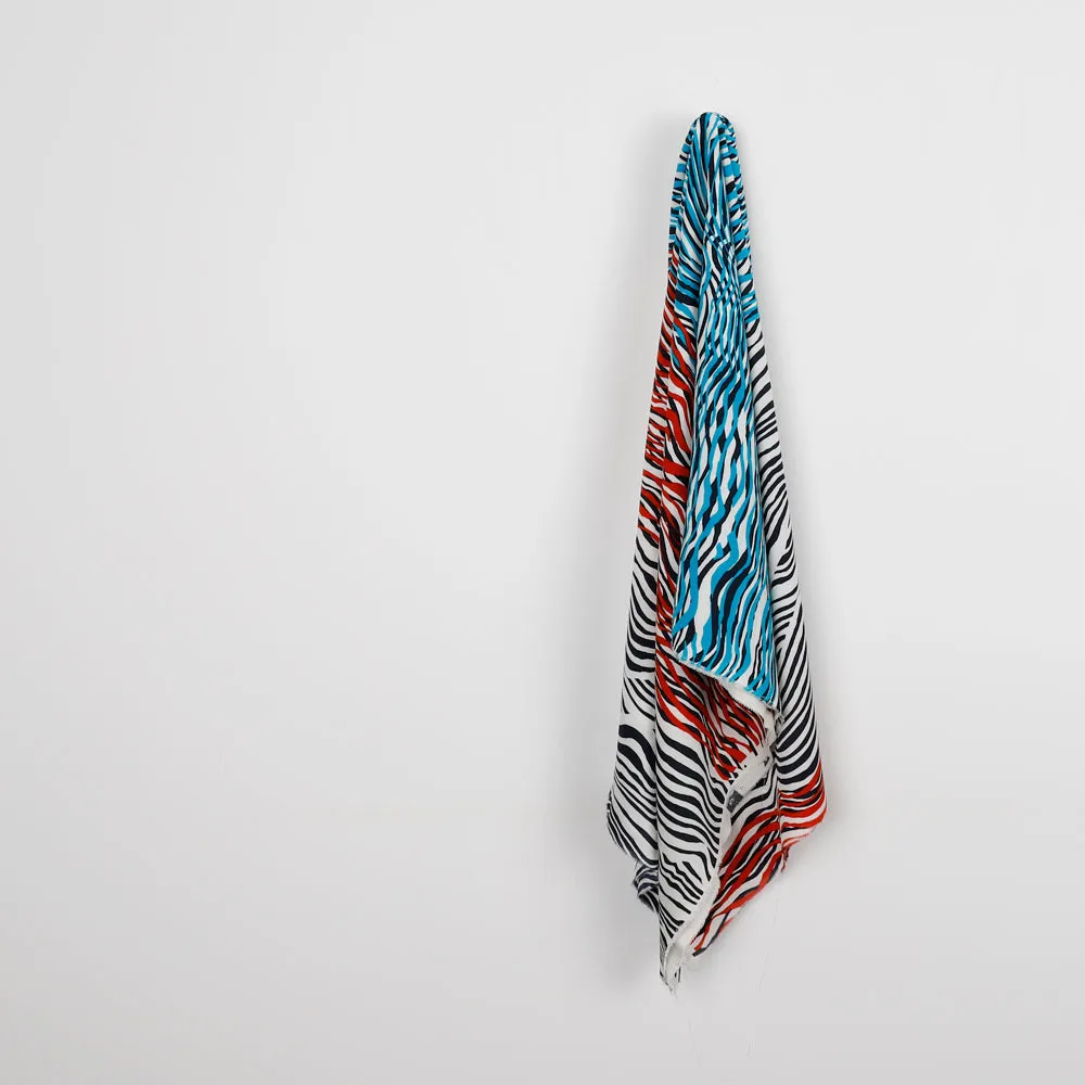 Mirage Stripe Stretch Silk - Capri / Russet (remnant)