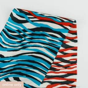 Mirage Stripe Stretch Silk - Capri / Russet (remnant)