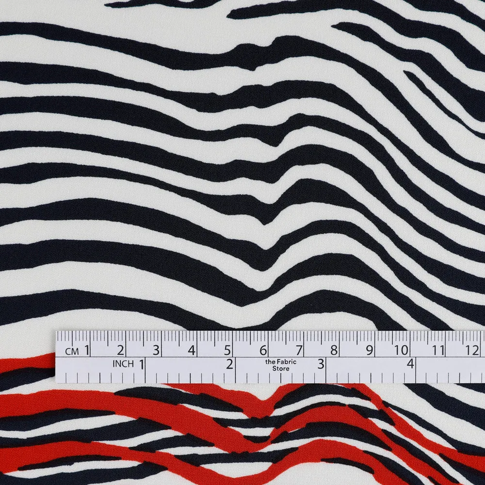 Mirage Stripe Stretch Silk - Capri / Russet (remnant)