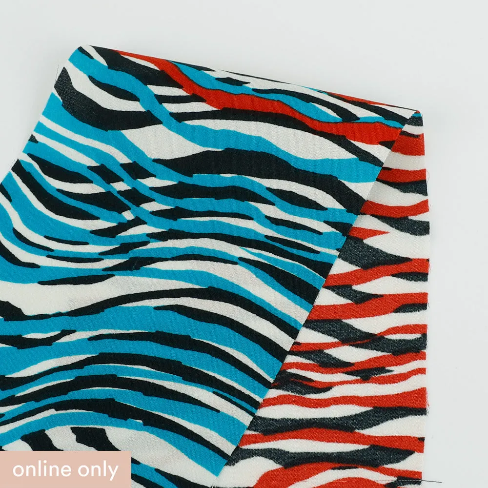 Mirage Stripe Stretch Silk - Capri / Russet (remnant)