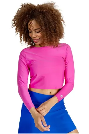 Women's Ocean Drive Cropped Rash Guard  |  Magnolia Pink